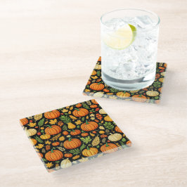 Pumpkin Pattern Ernte Tag Herbst Glasuntersetzer