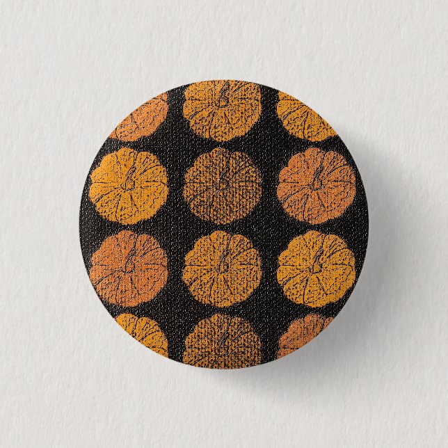 Pumpkin Pattern Orange Button (Vorderseite)