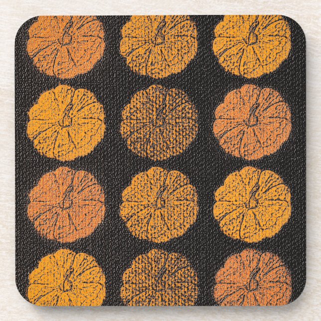 Pumpkin Pattern Orange Getränkeuntersetzer (Vorderseite)