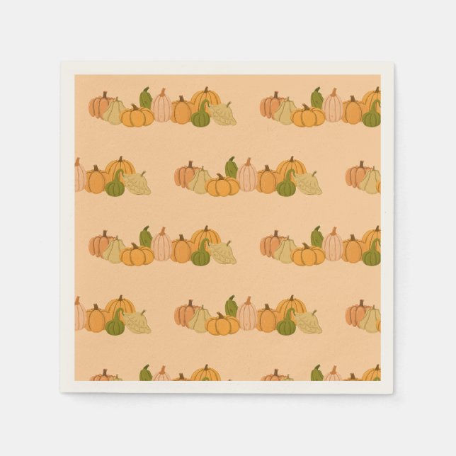 Pumpkin Pattern Paper Napkins - Halloween-Party Serviette (Vorderseite)