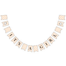 Pumpkin Peach Gingham Es ist ein Mädchen-Jagdfahne