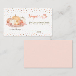 Pumpkin Peach Pink Baby Dusche Windel Raffekarte Begleitkarte
