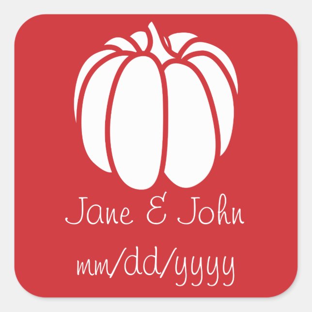 Pumpkin-Pflaster auf Cherry-Sticker Quadratischer Aufkleber (Vorderseite)
