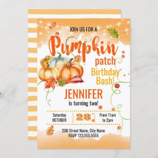 Pumpkin-Pflaster-Birthday-Bash Einladung