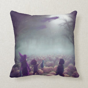 Pumpkin-Pflaster-Hexen, die in der Vergangenheit T Kissen