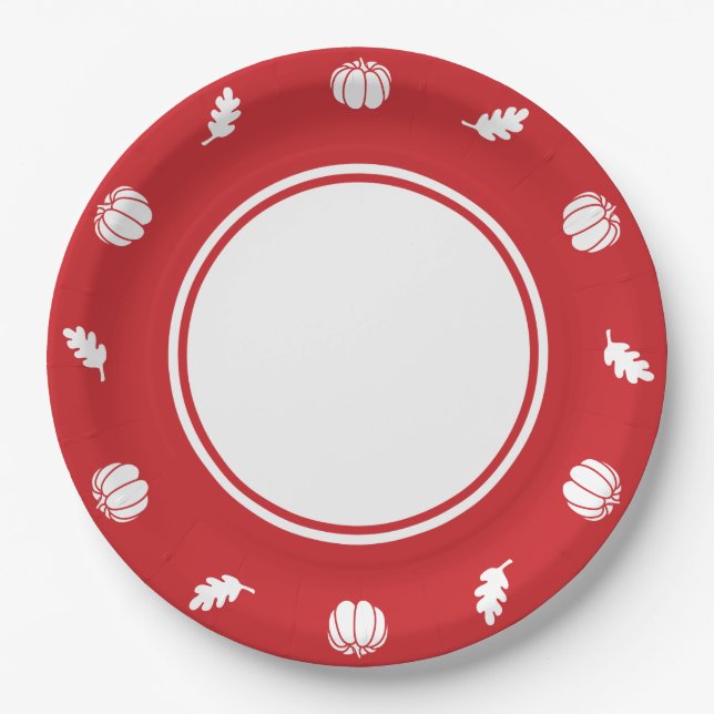 Pumpkin-Pflaster in Kirschpapierplatte Pappteller (Vorderseite)