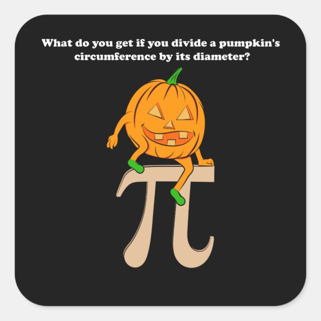 Pumpkin Pi Math Halloween Quadratischer Aufkleber (Vorderseite)