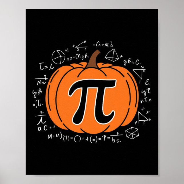 Pumpkin Pi Pie Math Lehrer Funny Halloween Danke Poster (Vorne)