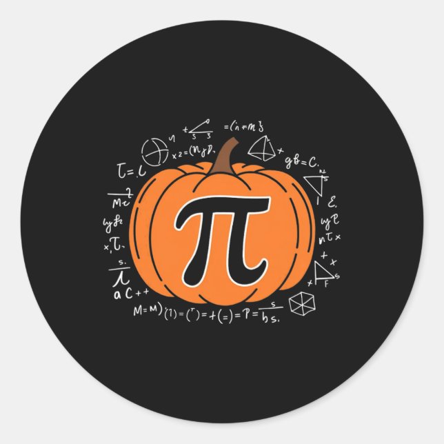 Pumpkin Pi Pie Math Lehrer Funny Halloween Danke Runder Aufkleber (Vorderseite)
