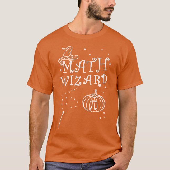 Pumpkin Pi Pie Wizard Hat Mathe Teacher Halloween T-Shirt (Vorderseite)