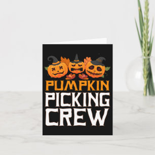 Pumpkin Picking Crew Halloween Familie Matching Karte