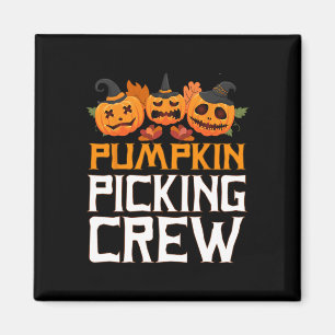 Pumpkin Picking Crew Halloween Familie Matching Magnet