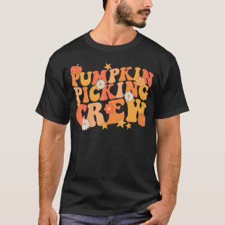 Pumpkin Picking Crew Squad Groovy Herbst Herbst un T-Shirt