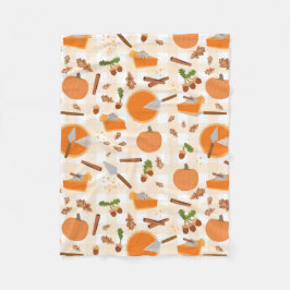 Pumpkin Pie Autumn Fall Pattern Fleecedecke