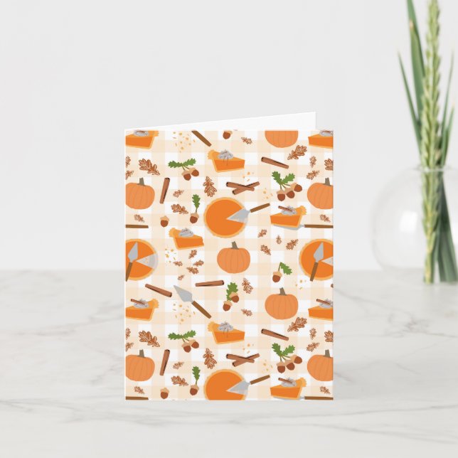 Pumpkin Pie Autumn Fall Pattern Karte (Vorderseite)