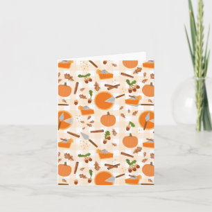 Pumpkin Pie Autumn Fall Pattern Karte