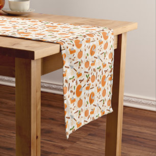 Pumpkin Pie Autumn Fall Pattern Kurzer Tischläufer
