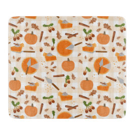 Pumpkin Pie Autumn Fall Pattern Schneidebrett