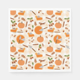 Pumpkin Pie Autumn Fall Pattern Serviette