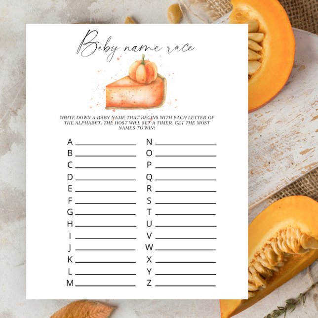Pumpkin Pie - Baby name race game (Von Creator hochgeladen)