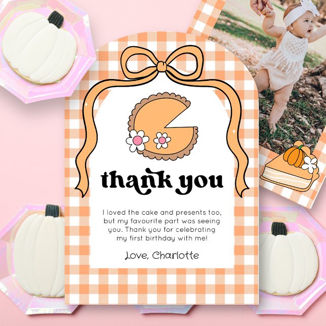 Pumpkin Pie Birthday Photo Thank You Card Einladung (Von Creator hochgeladen)