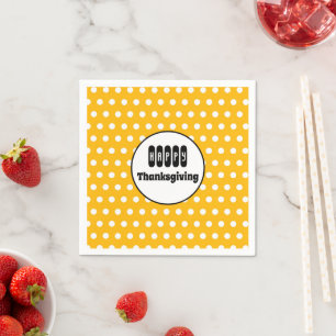 Pumpkin Pie Color Polka Dot Erntedank Napkins Serviette