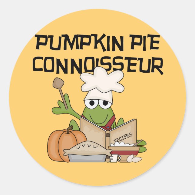 Pumpkin Pie Connoisseur Tshirts und Geschenke Runder Aufkleber (Vorderseite)