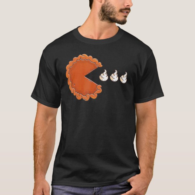 Pumpkin Pie Eating Whipped Cream Thanksgiving Day  T-Shirt (Vorderseite)