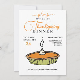 Pumpkin Pie, Erntedank Dinner Einladung
