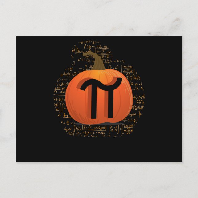 Pumpkin Pie Funny Halloween Pi Day Pun Postkarte (Vorderseite)