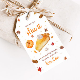 Pumpkin Pie Happy Thanksgiving Gefallen Tags Geschenkanhänger
