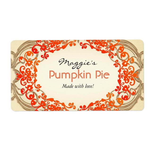 Pumpkin Pie Labels, kundenspezifisch (Vorne)
