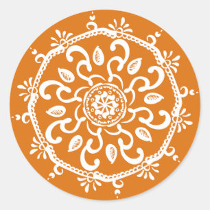 Pumpkin Pie Mandala Runder Aufkleber
