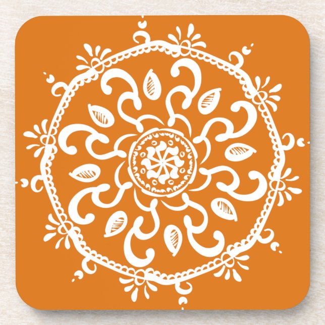 Pumpkin Pie Mandala Untersetzer (Vorderseite)