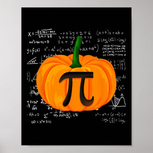 Pumpkin Pie Math Funny Halloween Erntedank Pi D Poster