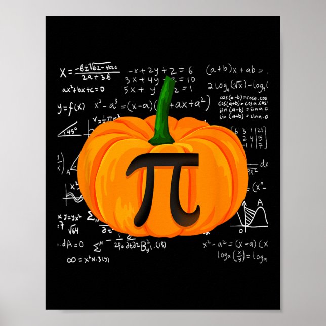 Pumpkin Pie Math Funny Halloween Erntedank Pi D Poster (Vorne)