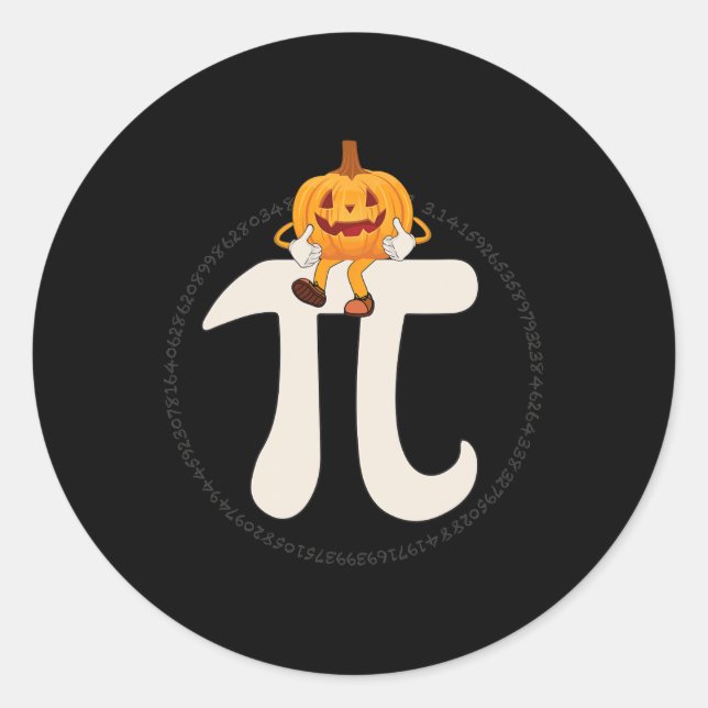 Pumpkin Pie Math Funny Halloween Runder Aufkleber (Vorderseite)
