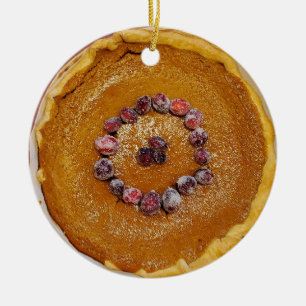 Pumpkin Pie mit Cranberries Weihnachten Keramik Ornament