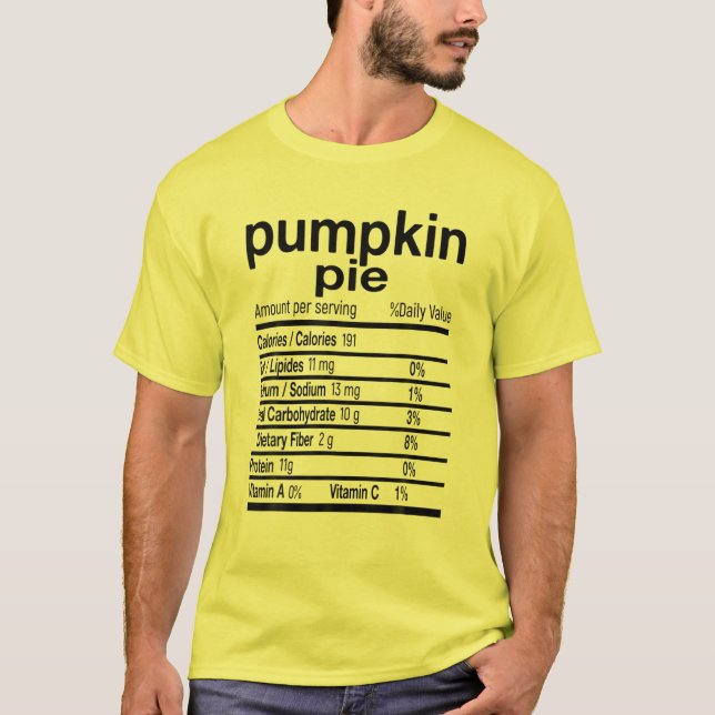 Pumpkin Pie Nutrition Fakten Funny Erntedank Chr T-Shirt (Vorderseite)
