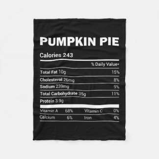 Pumpkin Pie Nutrition T-Shirt Funny Matching Weihn Fleecedecke