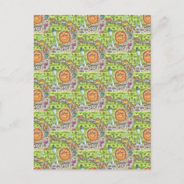 PUMPKIN PIE PARADE, ERNTEDANK FEIERFEIERLICHES FEI POSTKARTE (Vorderseite)