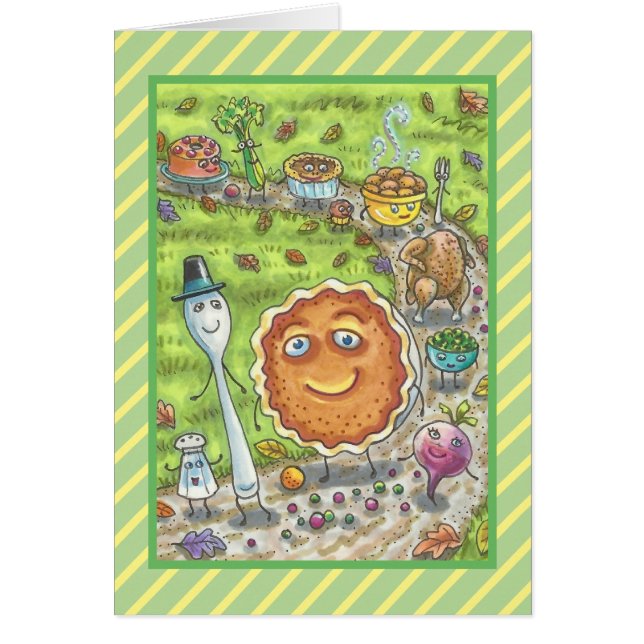 PUMPKIN PIE PARADE ERNTEDANK GREETING CARD Vers (Vorne)