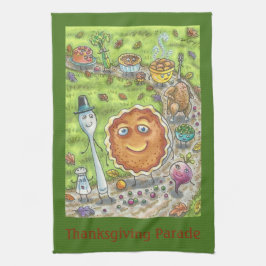 PUMPKIN PIE PARADE, FUN ERNTEDANK KÜCHE TOWEL GESCHIRRTUCH