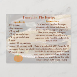 Pumpkin Pie Rezept Card Postkarte