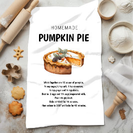 Pumpkin Pie Rezept - Gemütliches Herbstgeschenk Geschirrtuch