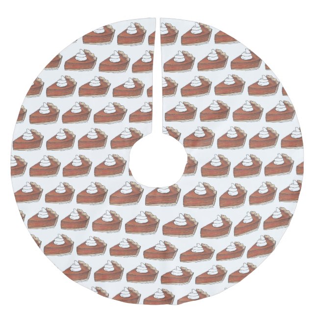 Pumpkin Pie Slice Erntedank Polyester Weihnachtsbaumdecke (Vorderseite)