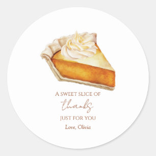 Pumpkin Pie Slice Wasserfarbe Rundaufkleber Runder Aufkleber