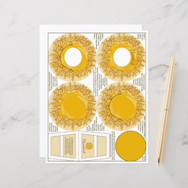 Pumpkin Pie Thanky Erntedank Tischkarte Rahmen (Vorderseite/Rückseite Beispiel)