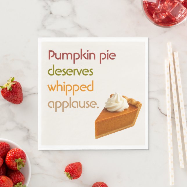 Pumpkin Pie & Whipped Cream Humor Thanksgiving Serviette (Beispiel)