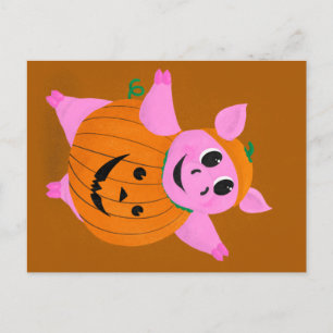 Pumpkin Pig Postkarte